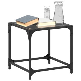 2 black glass and steel coffee tables 40x40x40 cm by , Coffee table - Ref: Foro24-845961, Price: 56,99 €, Discount: %