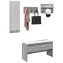 Entryway furniture set, 4 pieces, engineered wood, Sonoma gray. by , Benches for halls and storage - Ref: Foro24-847924, Pric...