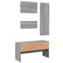 Entryway furniture set, 4 pieces, engineered wood, Sonoma gray. by , Benches for halls and storage - Ref: Foro24-847924, Pric...