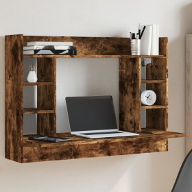 Wall-mounted desk made of smoked oak engineered wood, measuring 105x48x75cm. by , Desks - Ref: Foro24-847972, Price: 68,89 €,...