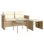 Garden sofa set with beige cushions 3 pieces PE rattan by , Outdoor sofas - Ref: Foro24-365461, Price: 216,02 €, Discount: %