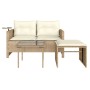 Garden sofa set with beige cushions 3 pieces PE rattan by , Outdoor sofas - Ref: Foro24-365461, Price: 216,02 €, Discount: %