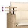 Garden sofa set with beige cushions 3 pieces PE rattan by , Outdoor sofas - Ref: Foro24-365461, Price: 216,02 €, Discount: %