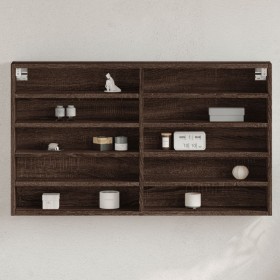 Vitrina de madera de ingeniería marrón roble 100x15x58 cm de , Estantes y estanterías - Ref: Foro24-847932, Precio: 55,45 €, ...