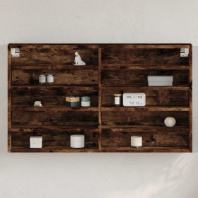 Engineered wood display case in smoked oak, 100x15x58 cm. by , Shelves and shelves - Ref: Foro24-847930, Price: 53,99 €, Disc...