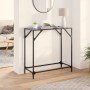 Console table with black glass surface and steel frame 80x35x81 cm by , console tables - Ref: Foro24-846019, Price: 51,82 €, ...