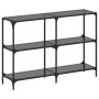 Console table with black glass surface and steel frame 118.5x30x81cm by , console tables - Ref: Foro24-846031, Price: 99,37 €...