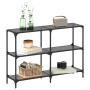 Mesa consola con superficie de vidrio negro acero 118,5x30x81cm de , Mesas consola - Ref: Foro24-846031, Precio: 102,93 €, De...