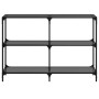 Console table with black glass surface and steel frame 118.5x30x81cm by , console tables - Ref: Foro24-846031, Price: 99,37 €...