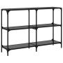 Console table with black glass surface and steel frame 118.5x30x81cm by , console tables - Ref: Foro24-846031, Price: 99,37 €...