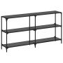 Console table with black glass surface and steel frame 158.5x30x81cm by , console tables - Ref: Foro24-846033, Price: 114,14 ...