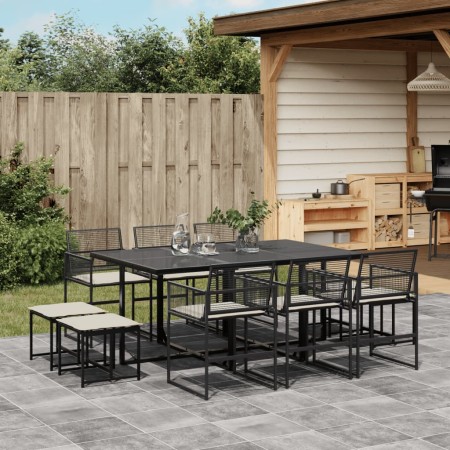 11-piece garden dining set with black synthetic rattan cushions by , Garden sets - Ref: Foro24-3295029, Price: 713,99 €, Disc...