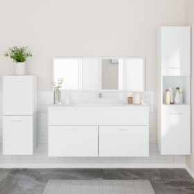 4-piece bathroom furniture set, white plywood by , Bathroom furniture - Ref: Foro24-3308521, Price: 168,50 €, Discount: %