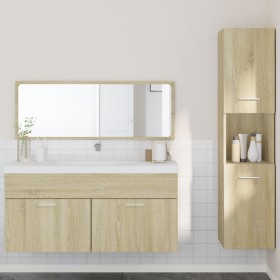 3-piece bathroom furniture set made of Sonoma oak plywood. by , Bathroom furniture - Ref: Foro24-3308528, Price: 148,59 €, Di...