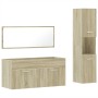 Set de muebles de baño 3 pzas madera contrachapada roble Sonoma de , Muebles de baño - Ref: Foro24-3308528, Precio: 148,59 €,...