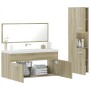 Set de muebles de baño 3 pzas madera contrachapada roble Sonoma de , Muebles de baño - Ref: Foro24-3308528, Precio: 148,59 €,...