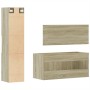 Set de muebles de baño 3 pzas madera contrachapada roble Sonoma de , Muebles de baño - Ref: Foro24-3308528, Precio: 148,59 €,...