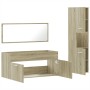 Set de muebles de baño 3 pzas madera contrachapada roble Sonoma de , Muebles de baño - Ref: Foro24-3308528, Precio: 148,59 €,...