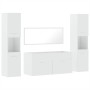 4-piece bathroom furniture set made of glossy white plywood by , Bathroom furniture - Ref: Foro24-3308540, Price: 215,54 €, D...