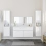 4-piece bathroom furniture set made of glossy white plywood by , Bathroom furniture - Ref: Foro24-3308540, Price: 215,54 €, D...