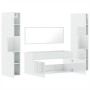 4-piece bathroom furniture set made of glossy white plywood by , Bathroom furniture - Ref: Foro24-3308540, Price: 215,54 €, D...