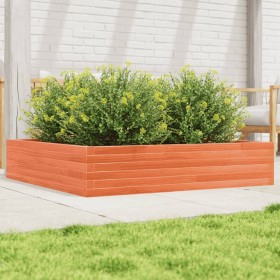 Solid pine wood planter in brown wax 110x110x23 cm by , Pots and planters - Ref: Foro24-847215, Price: 100,99 €, Discount: %