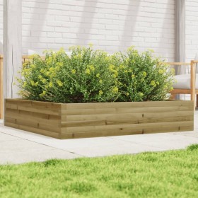 Jardinera de madera de pino impregnada 110x110x23 cm de , Maceteros y jardineras - Ref: Foro24-847217, Precio: 90,99 €, Descu...