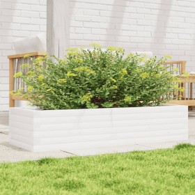 Solid white pine wood planter 110x40x23 cm by , Pots and planters - Ref: Foro24-847229, Price: 87,99 €, Discount: %