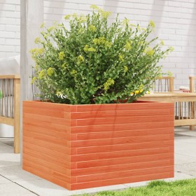 Solid pine wood planter in brown wax 70x70x45.5 cm by , Pots and planters - Ref: Foro24-847255, Price: 123,99 €, Discount: %