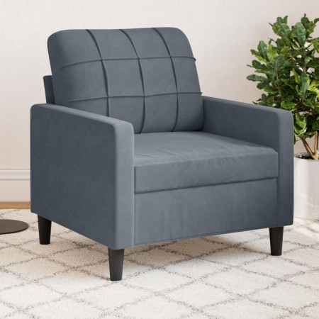 Sillón de terciopelo gris oscuro 60 cm de , Sofás - Ref: Foro24-4007605, Precio: 154,92 €, Descuento: %