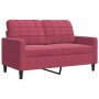 Two-seater velvet sofa in burgundy red, 120 cm by , Sofas - Ref: Foro24-4007618, Price: 212,19 €, Discount: %