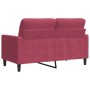 Sofá de 2 plazas de terciopelo rojo tinto 120 cm de , Sofás - Ref: Foro24-4007618, Precio: 212,19 €, Descuento: %