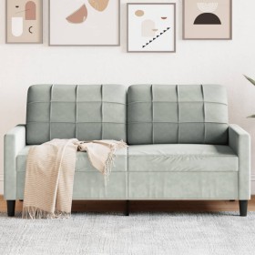 Light gray velvet 2-seater sofa, 140 cm by , Sofas - Ref: Foro24-4007624, Price: 224,99 €, Discount: %