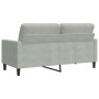 Zweiplätziges Samtsofa in hellem Grau, 140 cm. von , Sofas - Ref: Foro24-4007624, Preis: 223,86 €, Rabatt: %