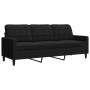 3-seater black velvet sofa 180 cm by , Sofas - Ref: Foro24-4007639, Price: 259,50 €, Discount: %