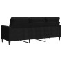 3-seater black velvet sofa 180 cm by , Sofas - Ref: Foro24-4007639, Price: 259,50 €, Discount: %