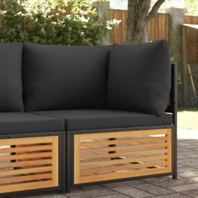 Eck-Gartensofa mit massiven Akazienholz-Kissen von , Modulare Sofas für den Außenbereich - Ref: Foro24-367638, Preis: 153,99 ...