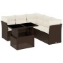 Set of 6-piece garden sofas and brown synthetic rattan cushions. by , Garden sets - Ref: Foro24-3266583, Price: 444,75 €, Dis...