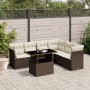 7-piece garden sofa set with brown PE rattan cushions by , Garden sets - Ref: Foro24-3266613, Price: 528,27 €, Discount: %