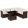 7-piece garden sofa set with brown PE rattan cushions by , Garden sets - Ref: Foro24-3266613, Price: 528,27 €, Discount: %