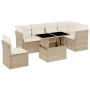 Set sofás de jardín 7 piezas y cojines ratán sintético beige de , Conjuntos de jardín - Ref: Foro24-3266618, Precio: 582,86 €...