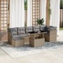 Garden sofa set with 8 pieces of synthetic beige rattan and cushions. by , Garden sets - Ref: Foro24-3266749, Price: 558,85 €...