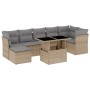 Garden sofa set with 8 pieces of synthetic beige rattan and cushions. by , Garden sets - Ref: Foro24-3266749, Price: 558,85 €...