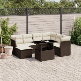 Set aus 8-teiligen Gartensofas und Kissen aus braunem Kunststoff-Rattan. von , Gartensets - Ref: Foro24-3266763, Preis: 566,7...