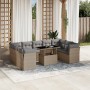 Gartensofa-Set mit 10-teiligen beigen Kissen aus synthetischem Rattan. von , Gartensets - Ref: Foro24-3266819, Preis: 689,16 ...