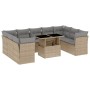 Gartensofa-Set mit 10-teiligen beigen Kissen aus synthetischem Rattan. von , Gartensets - Ref: Foro24-3266819, Preis: 689,16 ...