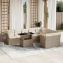 Gartensofa-Set mit 10-teiligen beigen Kissen aus synthetischem Rattan. von , Gartensets - Ref: Foro24-3266838, Preis: 795,78 ...