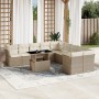 Gartensofa-Set 11-teilig mit beigen Polstern aus synthetischem Rattan von , Gartensets - Ref: Foro24-3266878, Preis: 854,78 €...