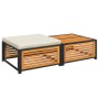 Mesa de jardín con taburete madera maciza de acacia de , Sofás modulares de exterior - Ref: Foro24-367650, Precio: 182,35 €, ...