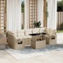 Gartensofa-Set und Kissen, 8-teilig, aus synthetischem Rattan in Beige. von , Gartensets - Ref: Foro24-3267778, Preis: 733,16...